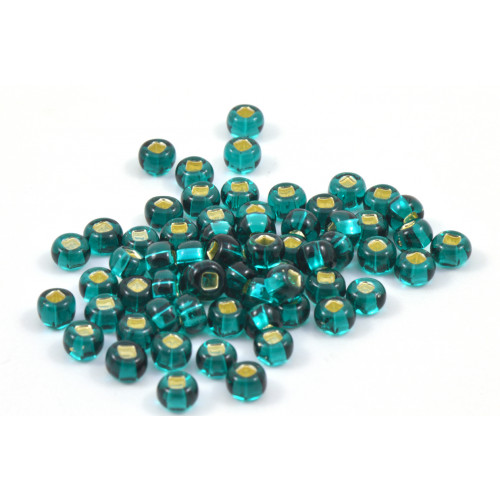SEED BEAD NO. 6 SILVERLINED TEAL
